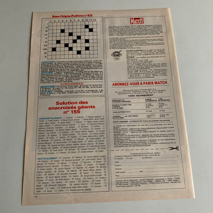 Affiche Originale Niagara - 1987 - Page de Magazine 30x23cm