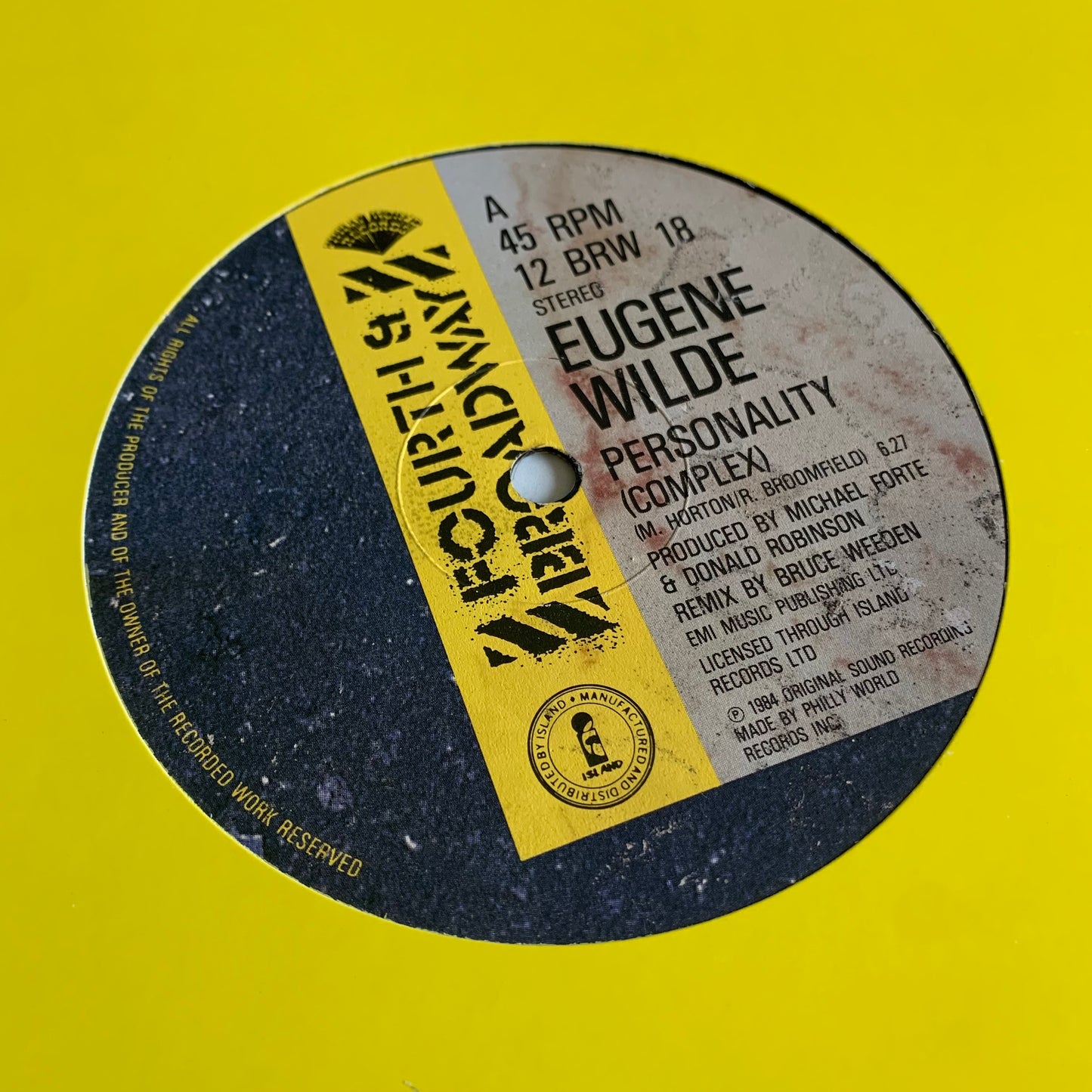 Eugene Wilde - Personality - Single 1984