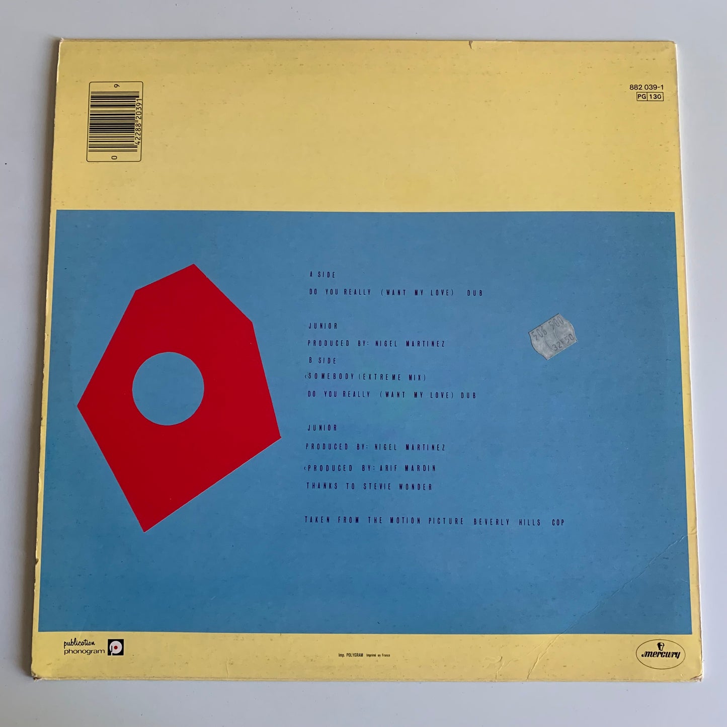 Junior - Do You Really (Want My Love) - Maxi 45t. 1985 Occasion