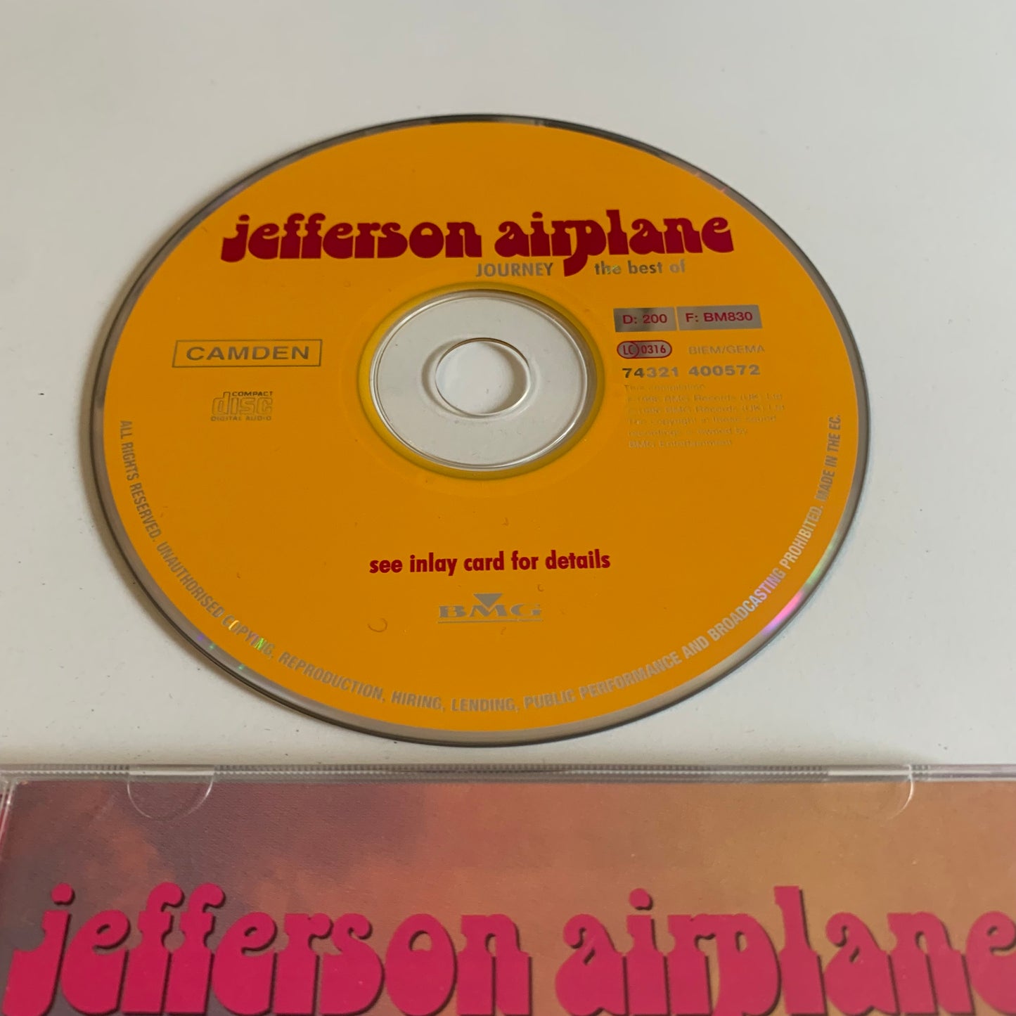 CD - Jefferson Airplane - Journey The Best Of - 1996 Occasion