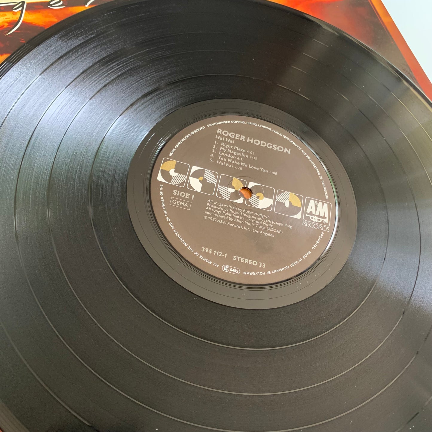 Roger Hodgson - Hai Hai - LP 1987 Occasion