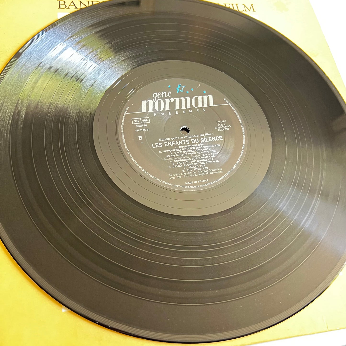 Les Enfants Du Silence (Children Of A Lesser God), Bande Originale Du Film - LP 1987