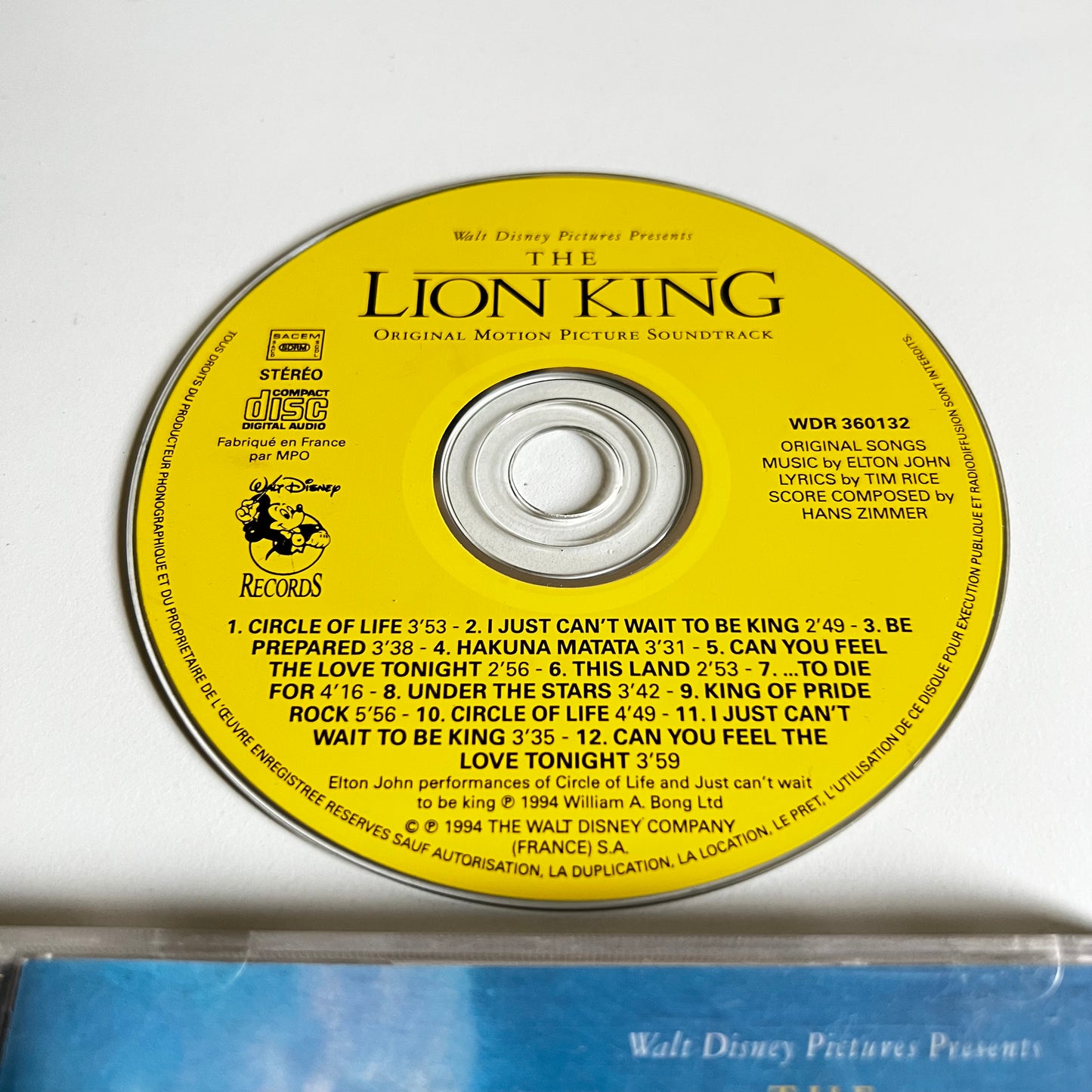 CD - The Lion King (Original Motion Picture Soundtrack) Le Roi Lion - 1994