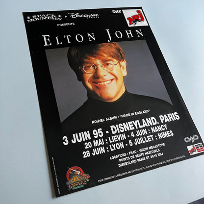 Affiche Originale Concert Elton John 1995 - Page de Magazine 30x23cm