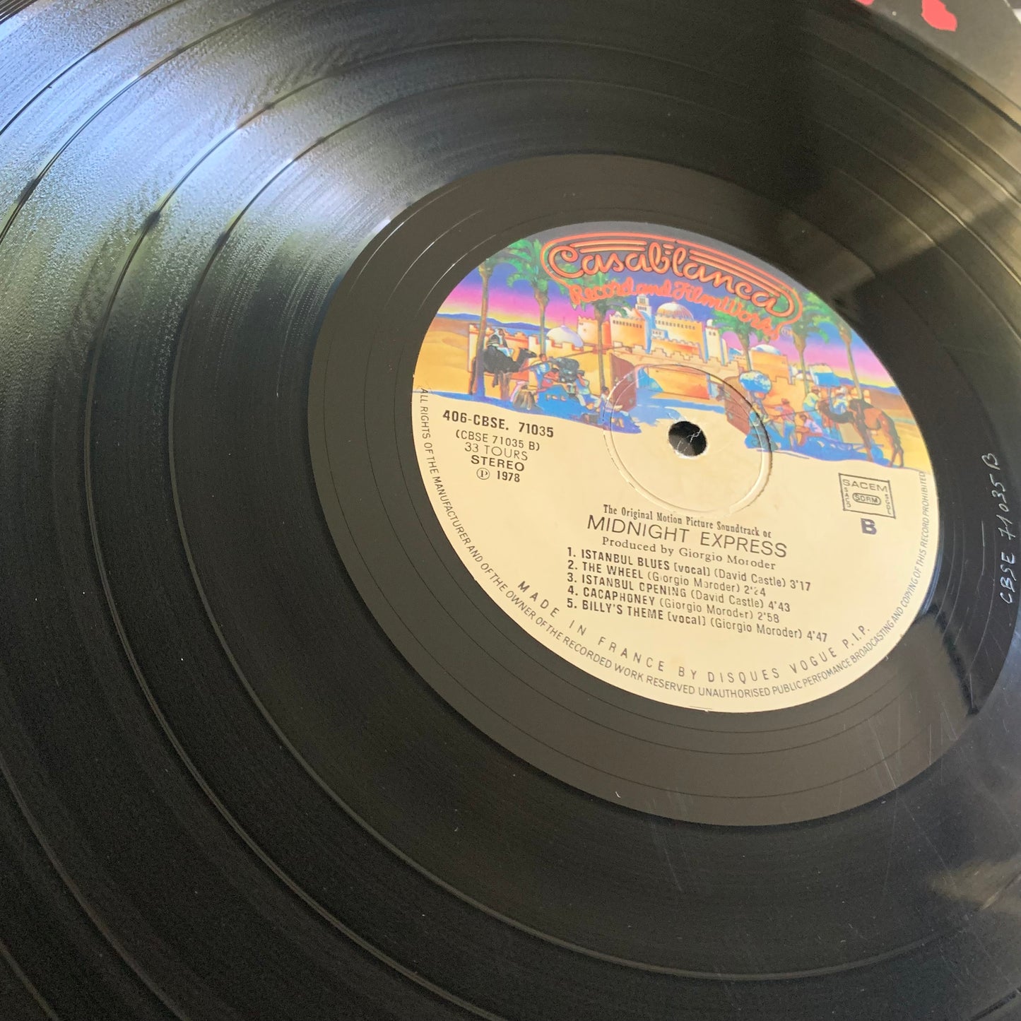 Giorgio Moroder - Midnight Express (Music From The Original Motion Picture Soundtrack) - LP 1979 Occasion