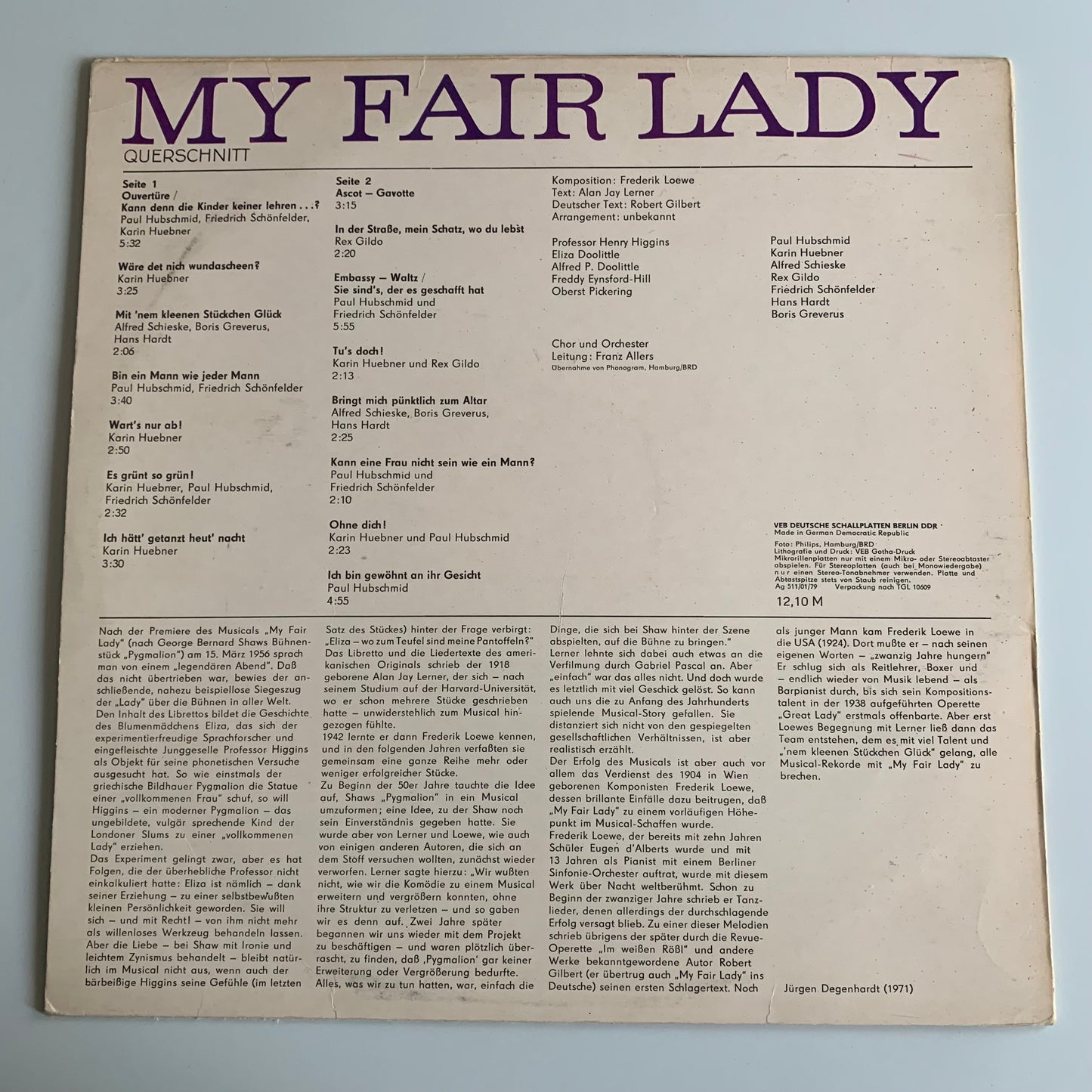 Frederik Loewe - My Fair Lady - LP 1979 Occasion