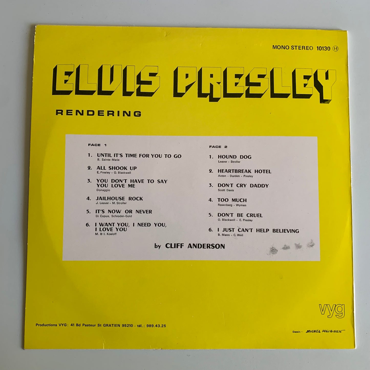 Cliff Anderson - Rendering Elvis Presley - Occasion