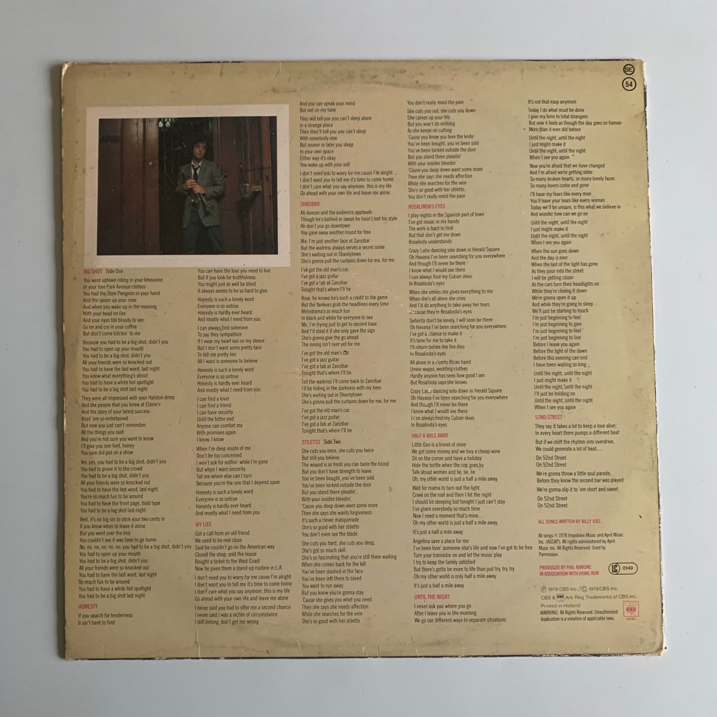 Billy Joel - 52nd Street - LP 1978