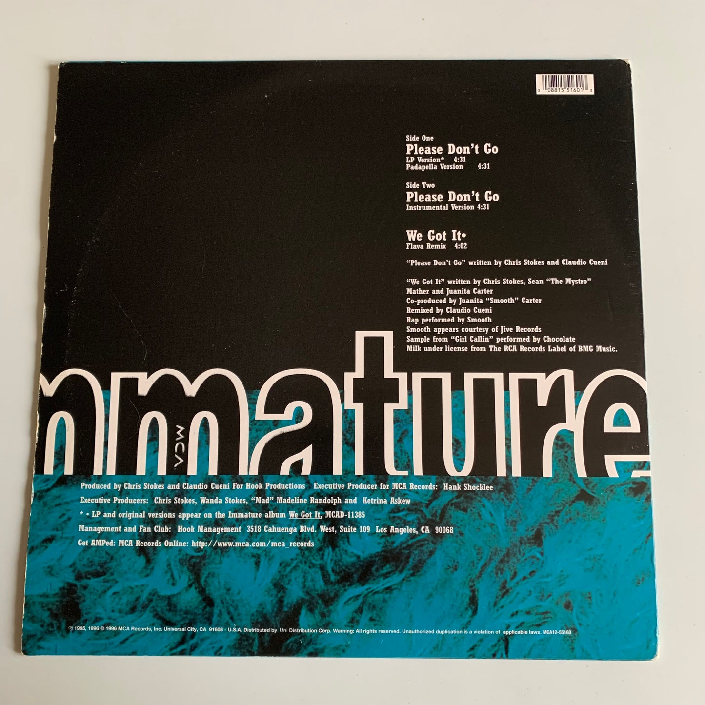 Immature - Please Don't Go / We Got It - Single 1996