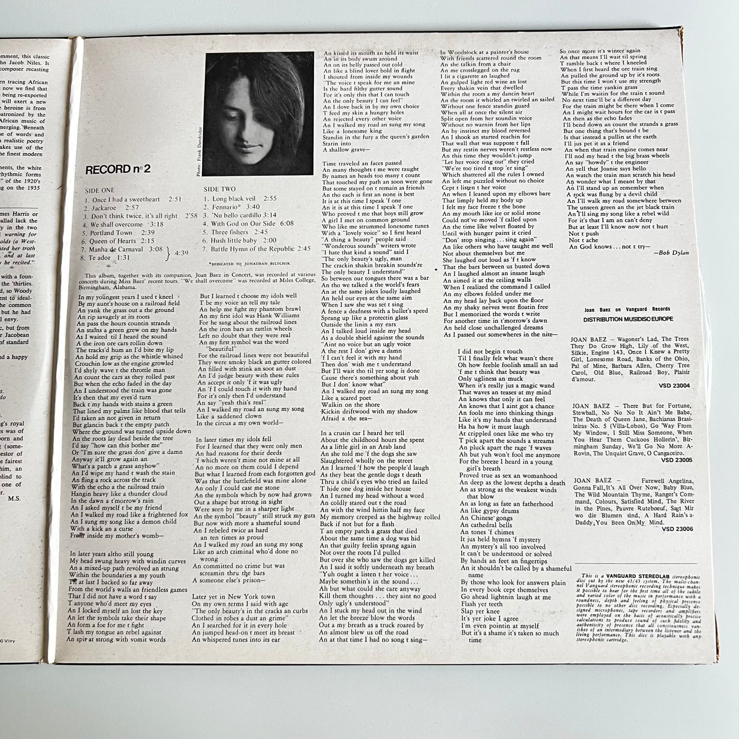 Joan Baez - In Concert - Double LP