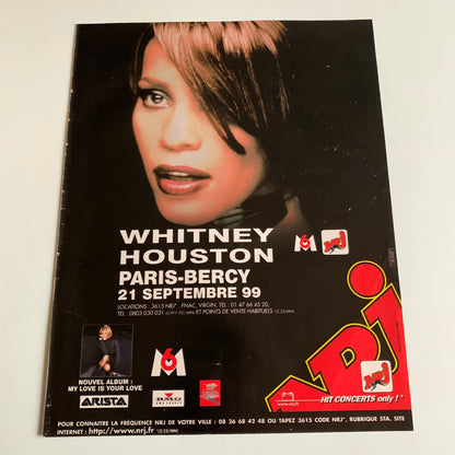 Affiche Originale Whitney Houston - Concert Bercy 1999 - Page de Magazine 30x23cm