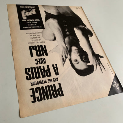 Affiche Originale Prince - Zénith 25 Août 1986 - Page de Magazine 30x23cm
