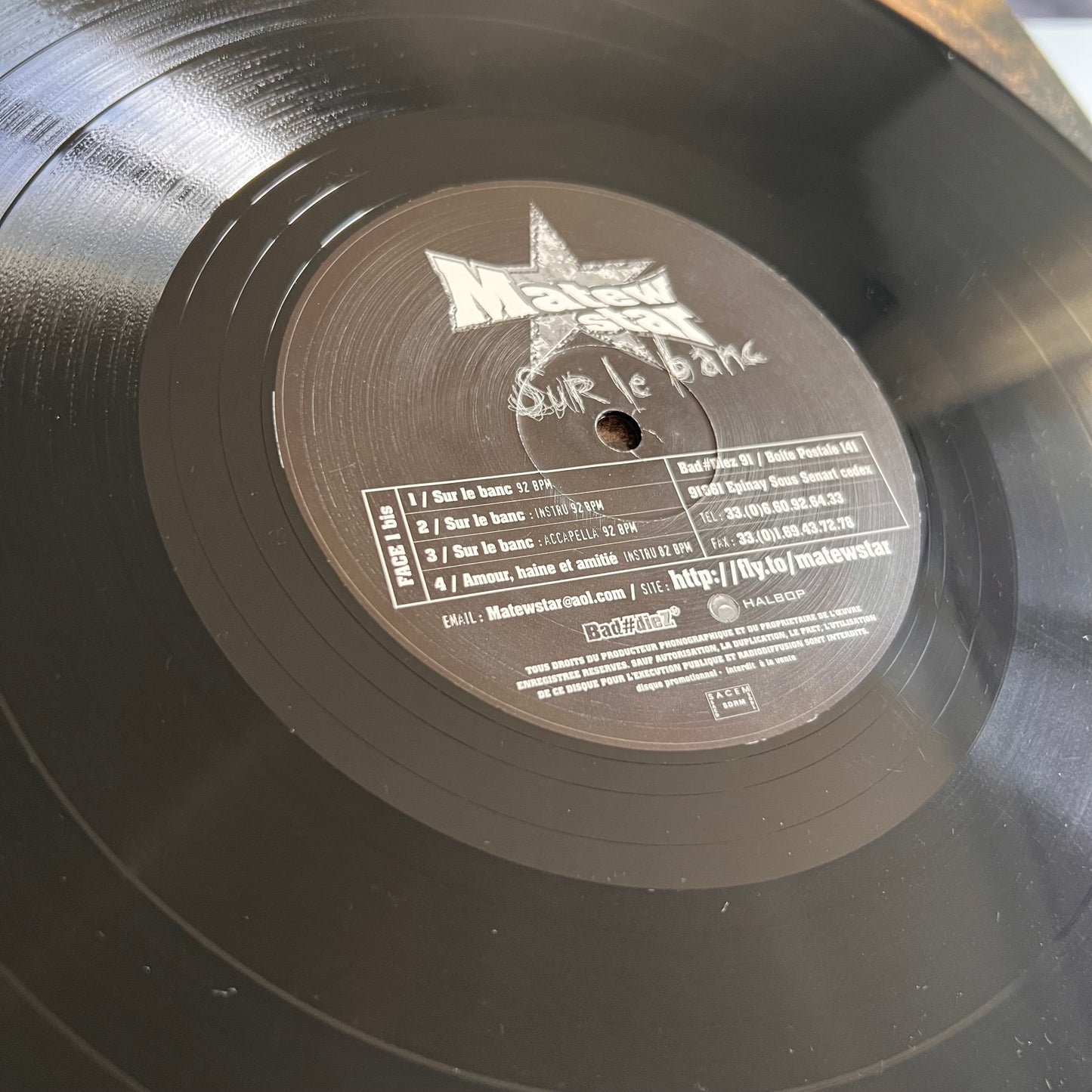 Matew Star - J'aurais Pu Etre / Sur Le Banc - Single Promo 2001