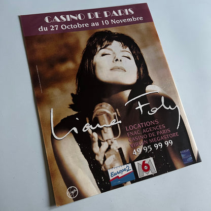Affiche Originale Concert Liane Foly - Page de Magazine 30x23cm