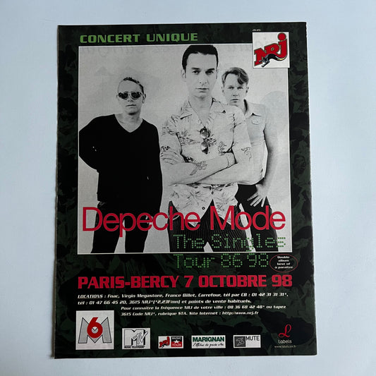 Affiche Originale Concert Depeche Mode 1998 - Page de Magazine 30x23cm