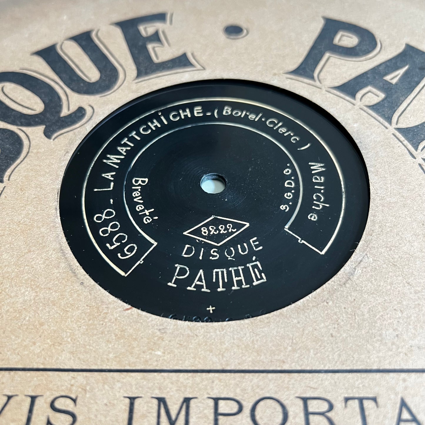 Disque Pathé - Paris - Bruxelles/ la Mattchiche - 25cm