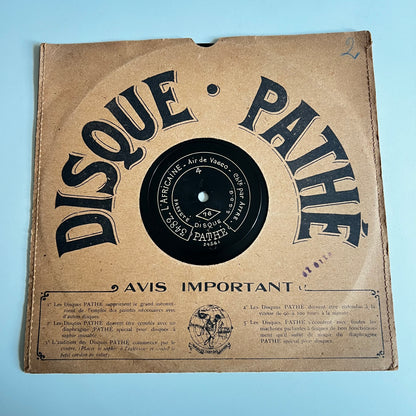 Disque Pathé - Aïda / L’Africaine - 25cm