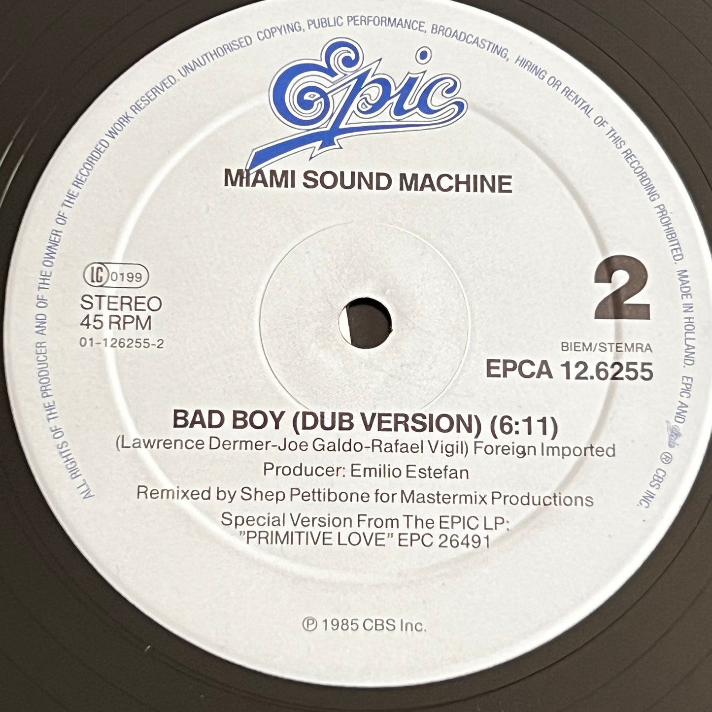 Miami Sound Machine - Bad Boy (Remix) - Maxi Single 1985