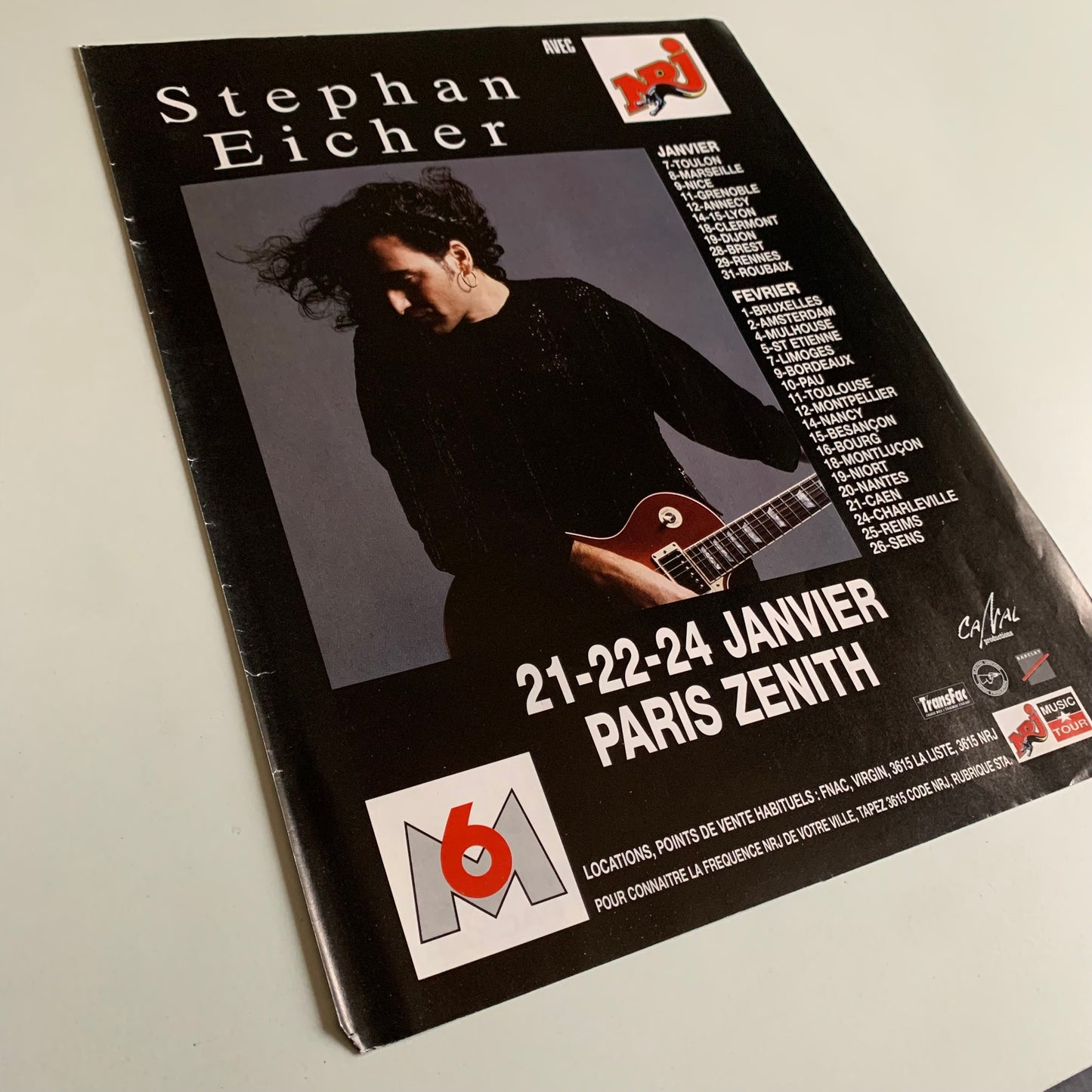 Affiche Originale Stephan Eicher - Concert Janvier 1994 - Page de Magazine 30x23cm