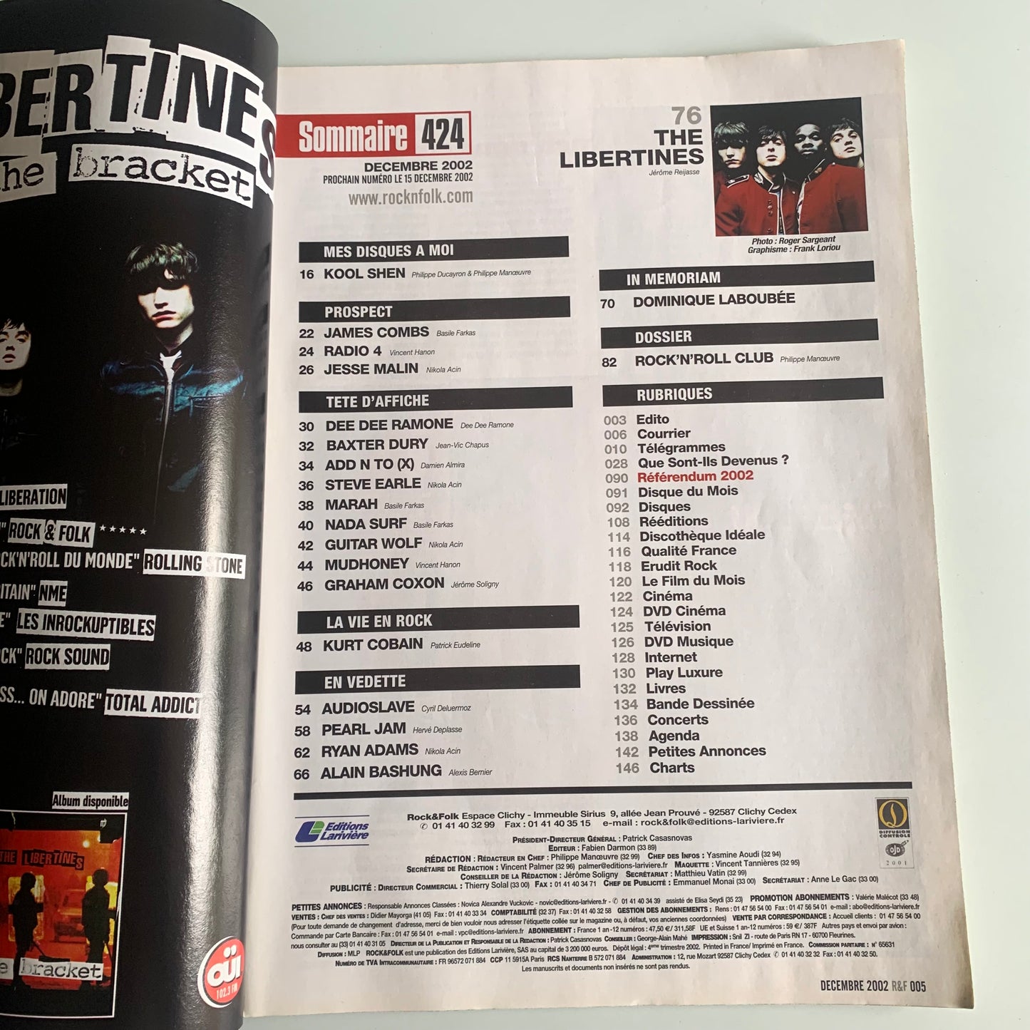 Magazine Rock & Folk - Nº424 Décembre 2002