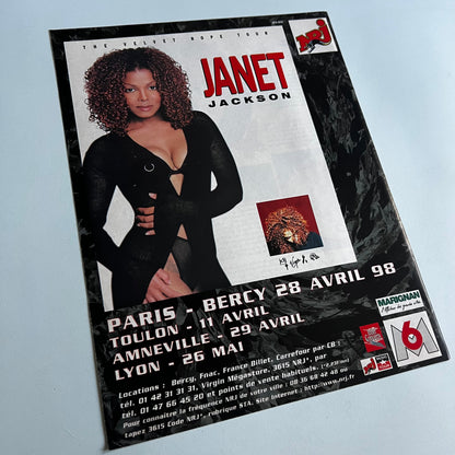 Affiche Originale Concert Janet Jackson 1998 - Page de Magazine 30x23cm
