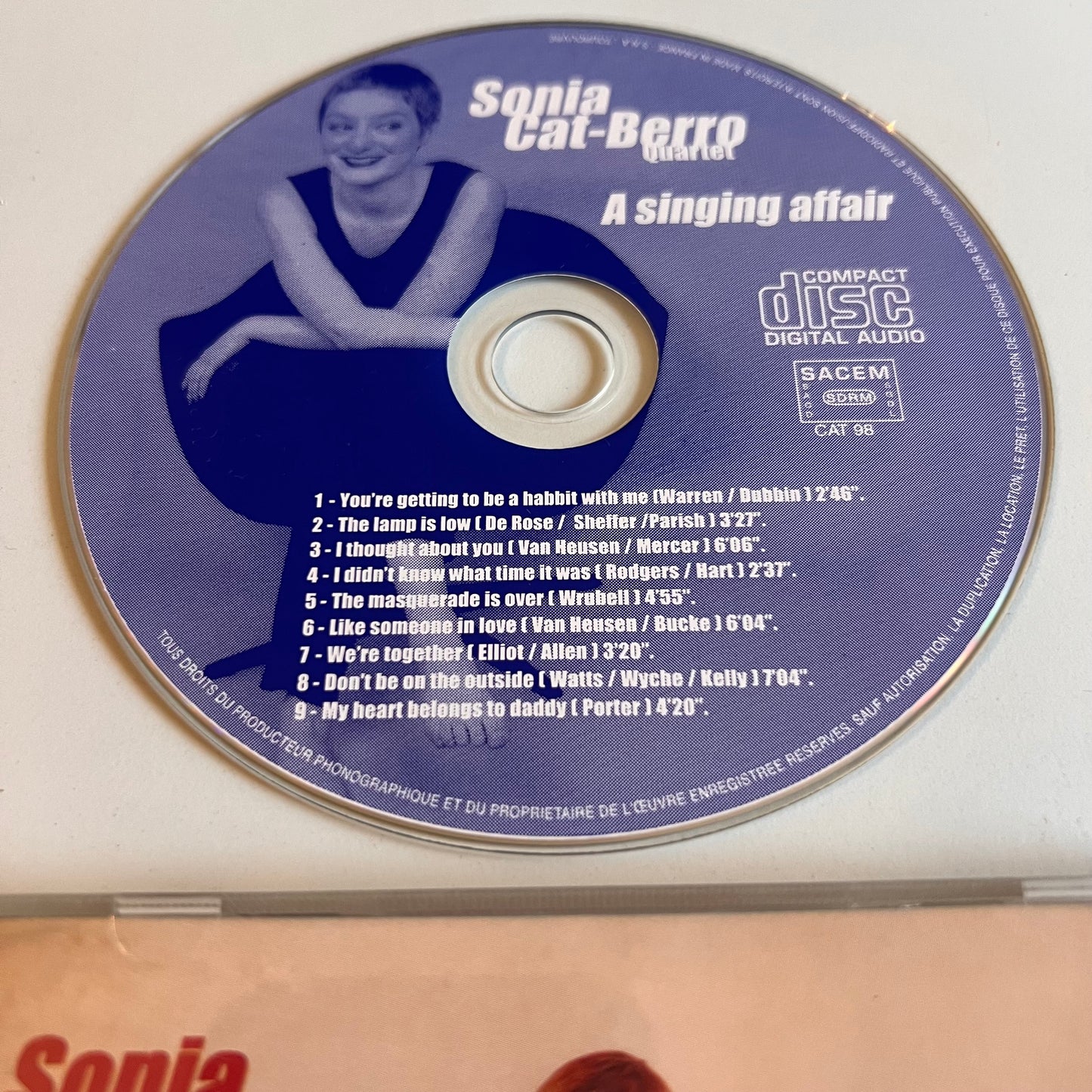 CD - Sonia Cat-Berro Quartet - A Singing Affair - 1998