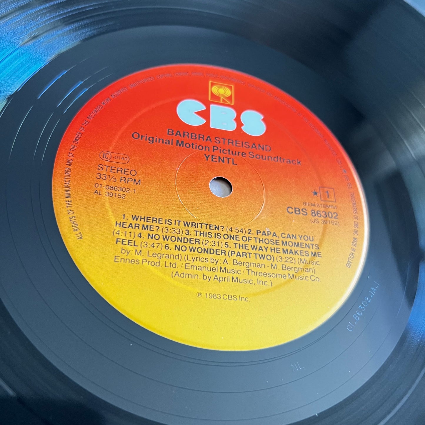 Barbra Streisand - Yentl - Original Motion Picture Soundtrack - LP 1983