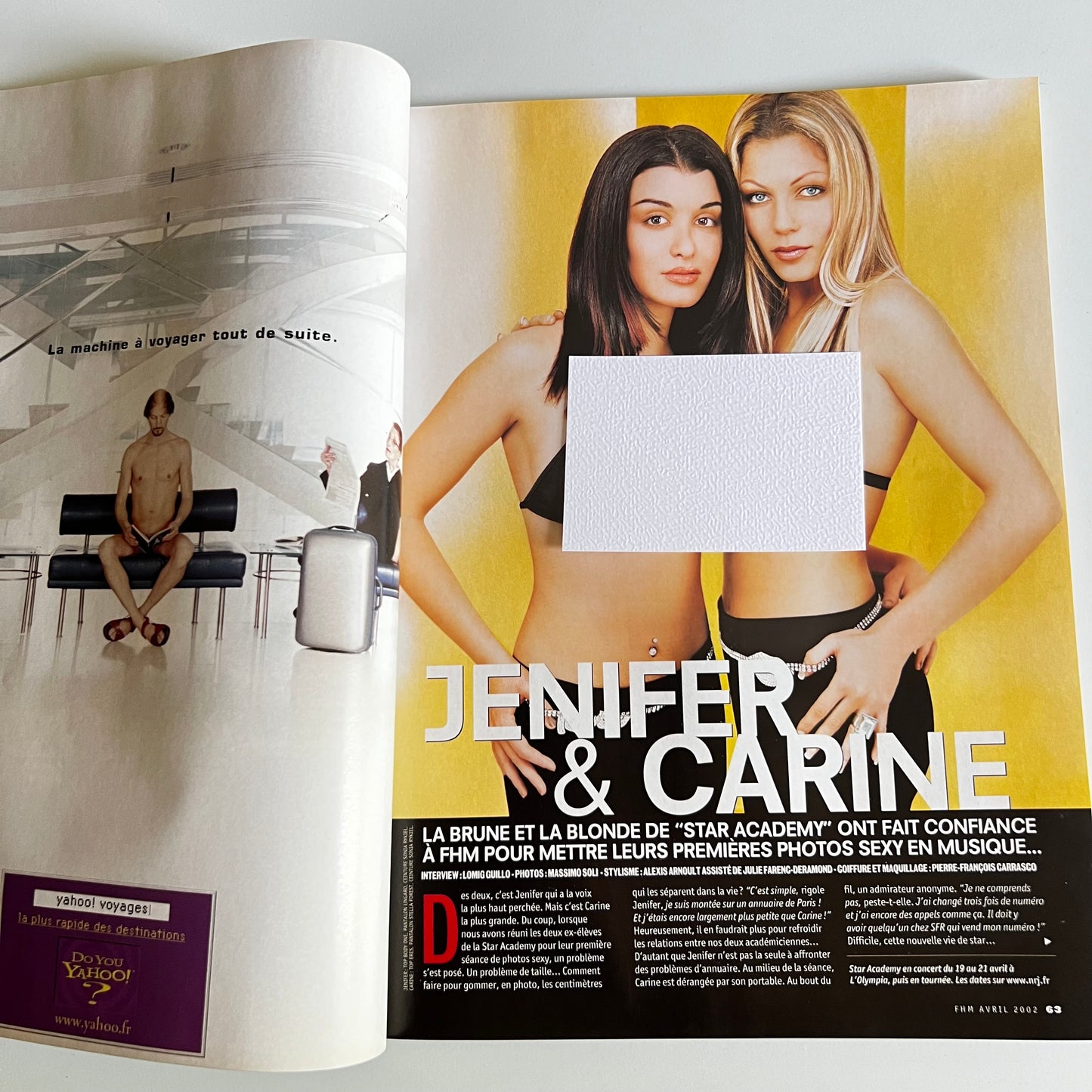 Magazine FHM - Jenifer et Carine Star Academy - Nº33 Avril 2002