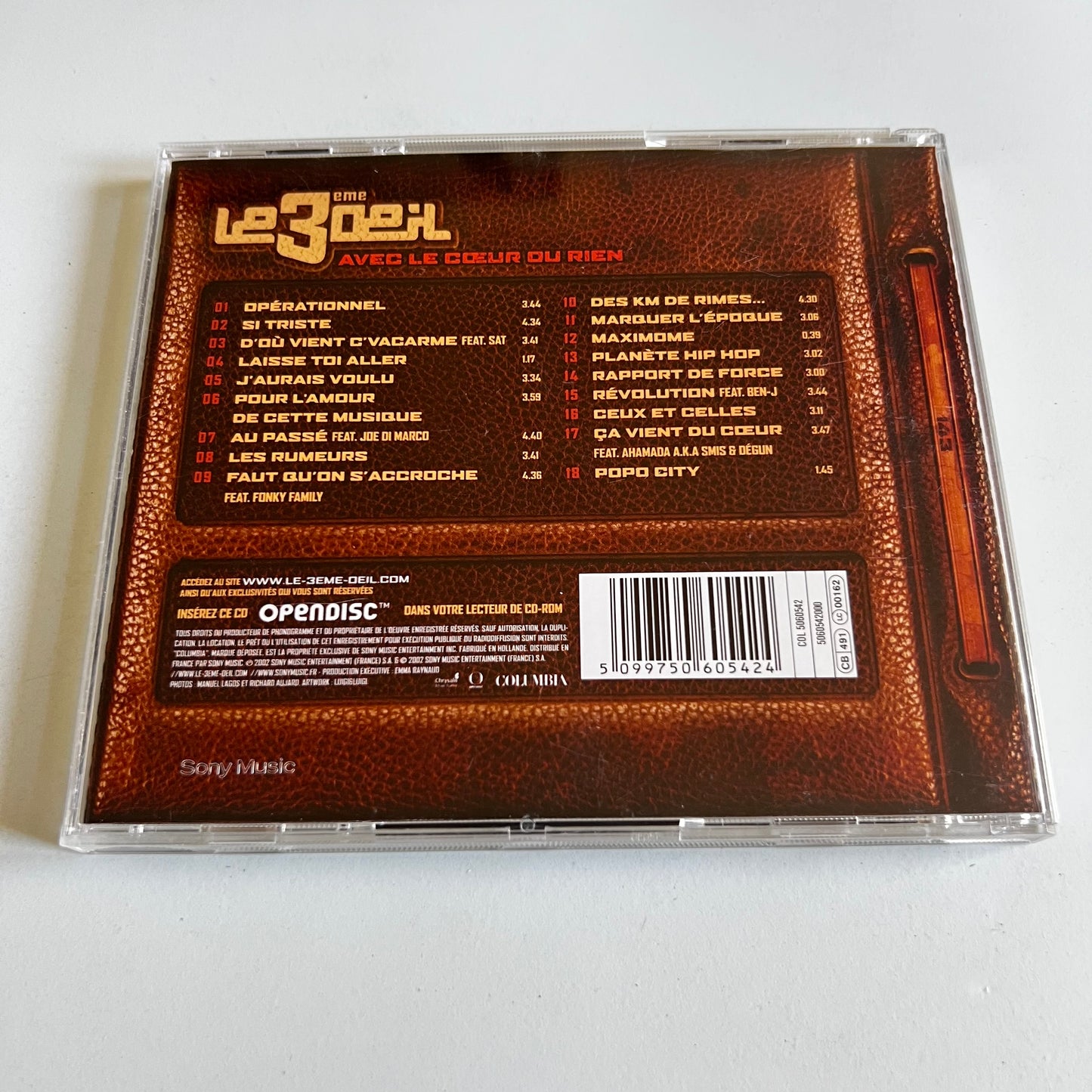 CD - Le 3ème Œil - Avec Le Cœur Ou Rien - 2002