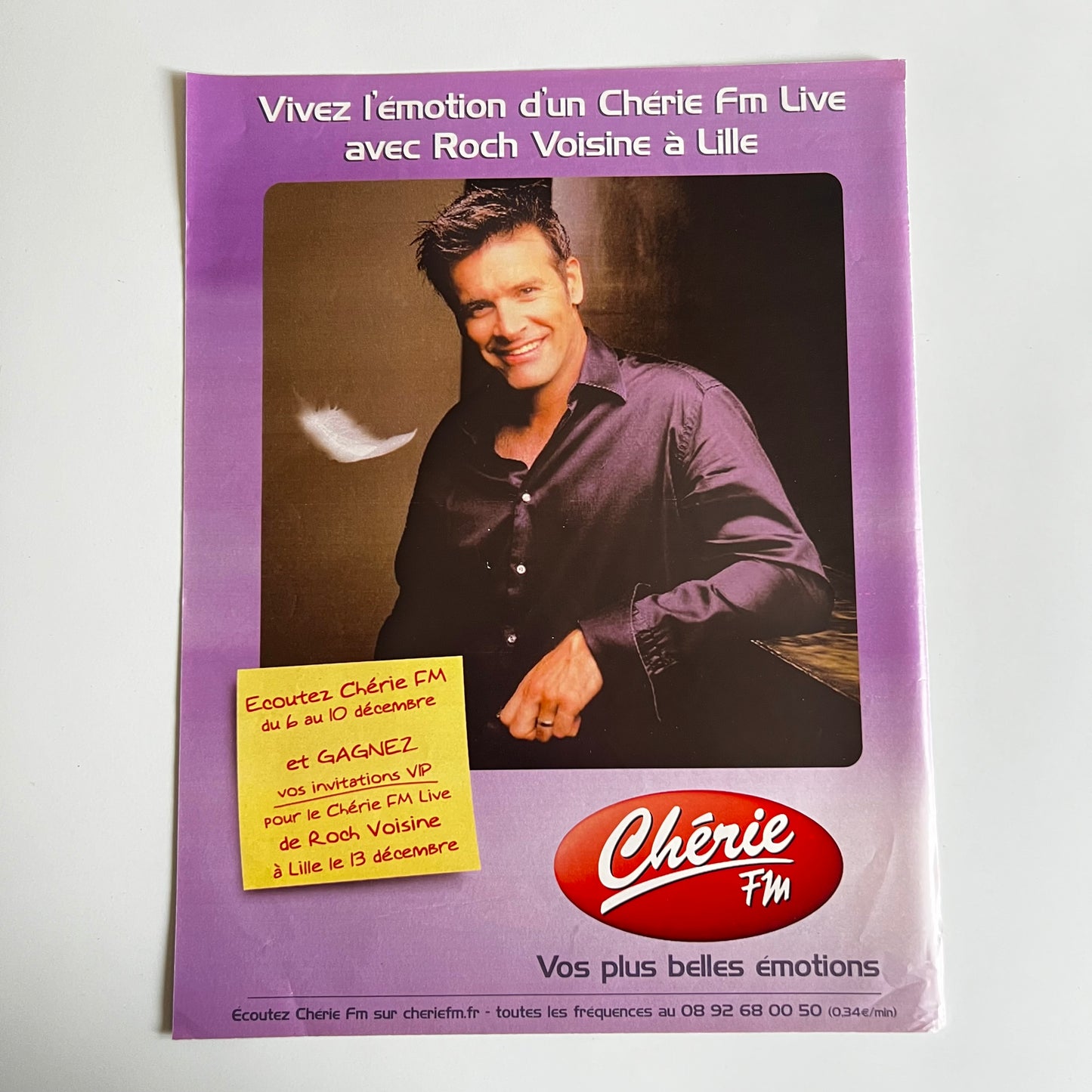 Affiche Originale Roch Voisine Chérie FM - Page de Magazine 30x23cm