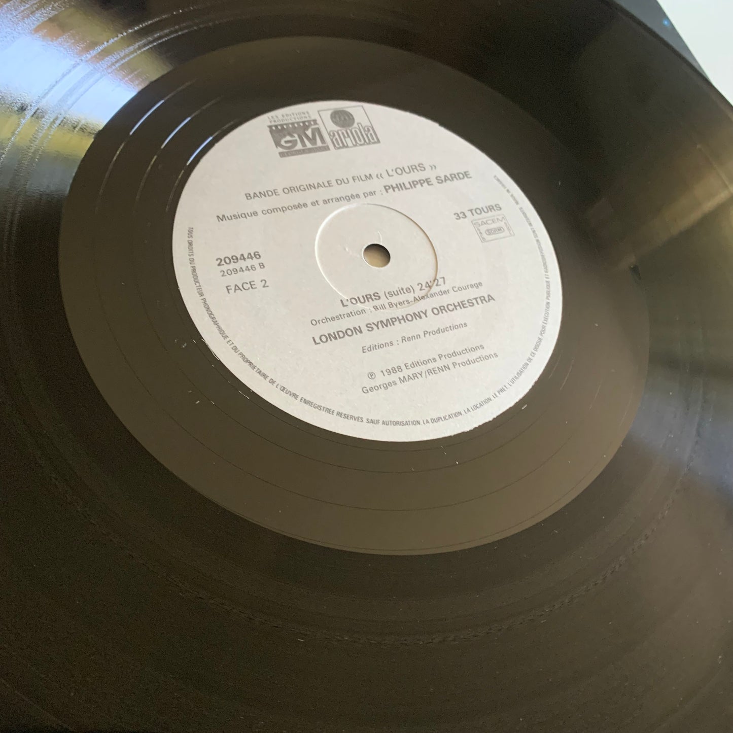 Philippe Sarde - L’ours - Bande Originale du Film - LP 1988 Occasion