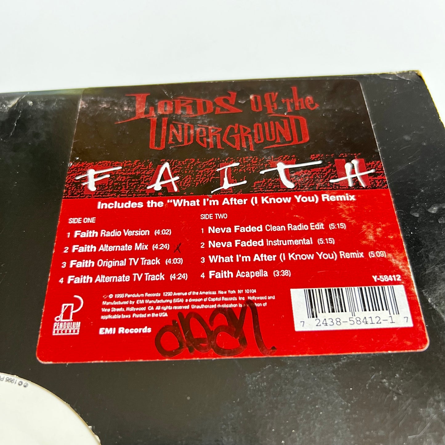 Lords Of The Underground - Faith - Single 1995