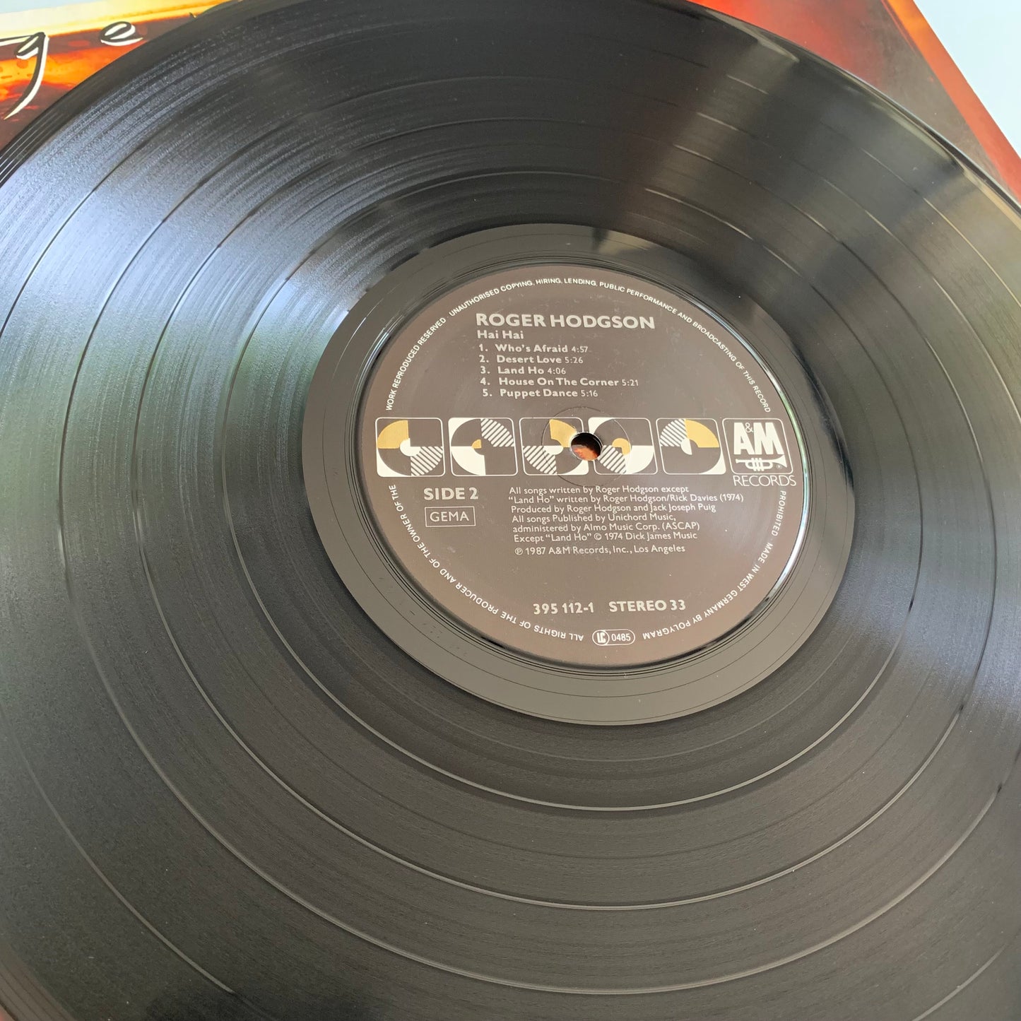 Roger Hodgson - Hai Hai - LP 1987 Occasion