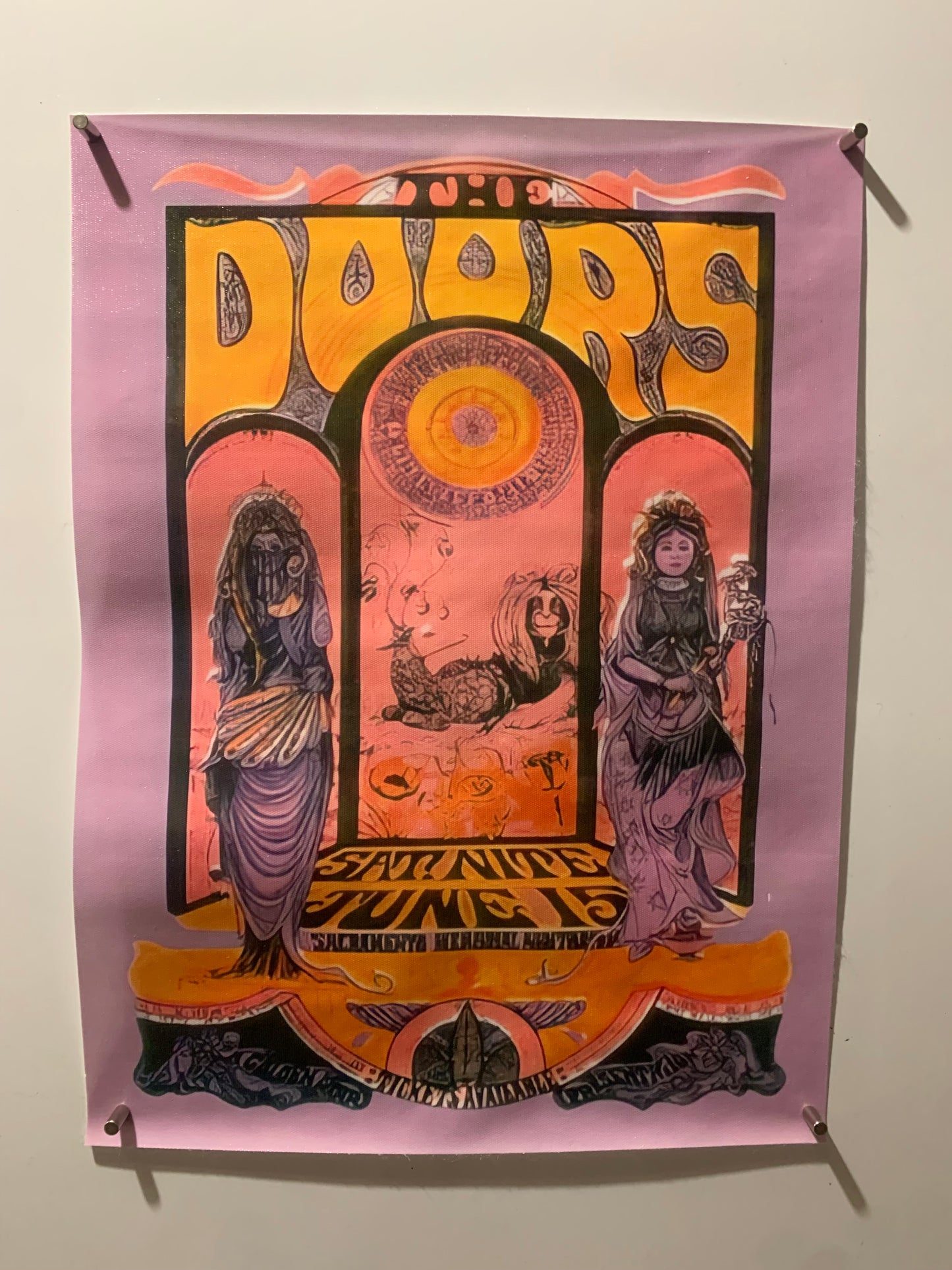 Affiche Poster en Toile - The Doors Concert de Sacramento 1968 - 40/30cm