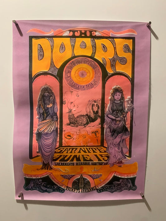 Affiche Poster en Toile - The Doors Concert de Sacramento 1968 - 40/30cm