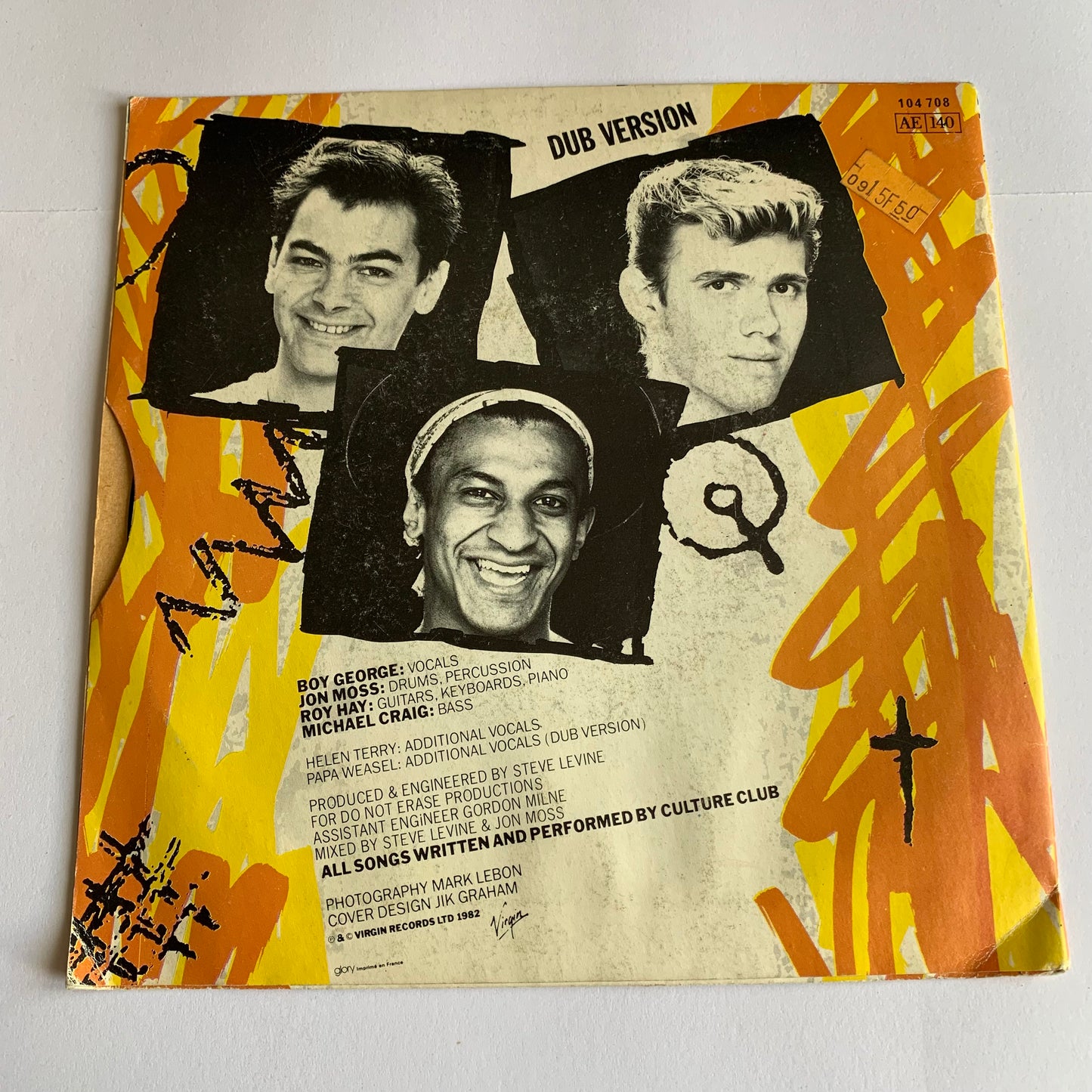 Culture Club - Do You Really Want To Hurt Me - 45 tours 1982 Occasion